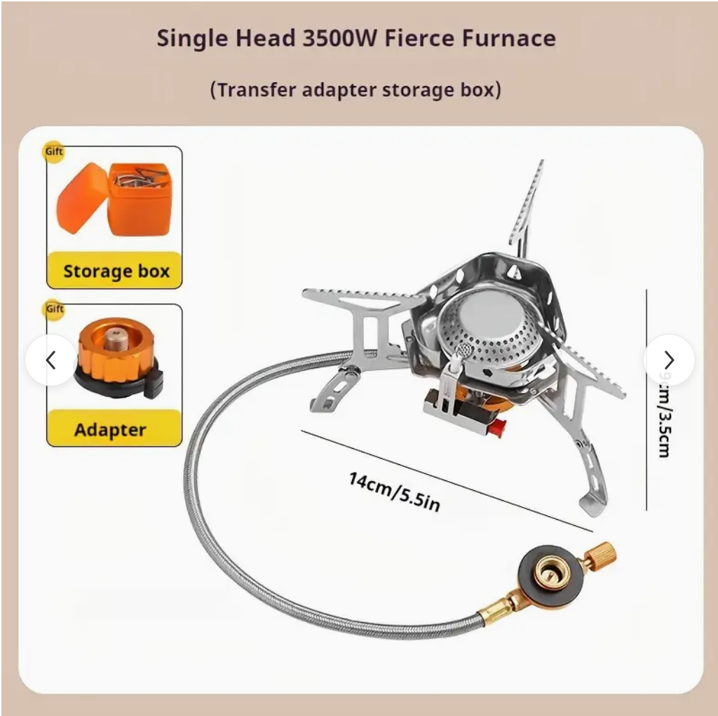 Portable Gas Stove for Outdoor Cooking - 3500W