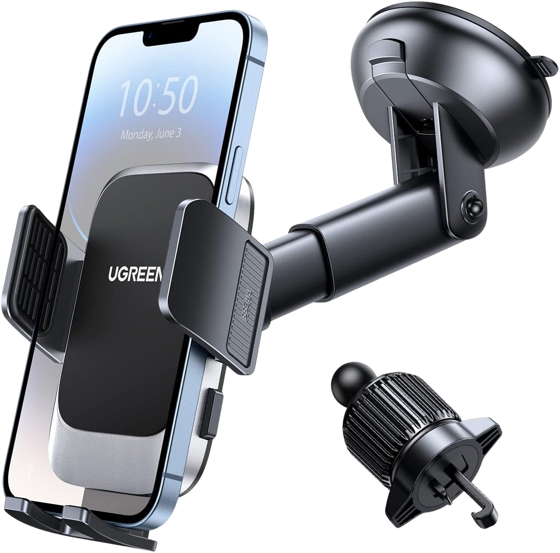 UGREEN Car Phone Holder Car Mount Upgraded 4-in-1 Dashboard/Air Vent/Windscreen